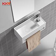 Small Bathroom Sink with Towels Shelf Small Wash Basin for Toilet | Kingkonree