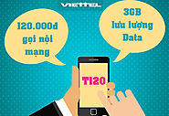Gói T120 của Viettel ưu đãi 3GB Data + 120.000đ gọi nội mạng