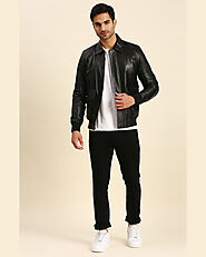 Peter Black Bomber Leather Jacket – Modern Elegance Available at Shopperfiesta