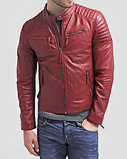 Horatio Red Quilted Leather Jacket – Vibrant Style from Shopperfiesta