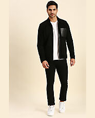 Colin Black Suede Leather Racer Jacket – Luxurious Quality by Shopperfiesta