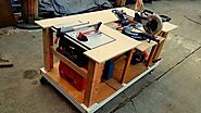 Make A Mobile Workbench with Built-in Table and Miter Saws – Sawdust Addict