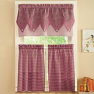 Add Country Styling to your Kitchen with Red and White Gingham Curtains