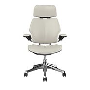 Humanscale Freedom Headrest Polished Aluminium – Ticino Leather Chair