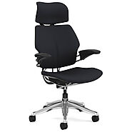 Humanscale Freedom Headrest Graphite Frame – Black Fabric Chair