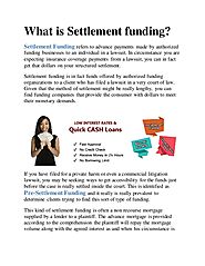 What is settlement funding