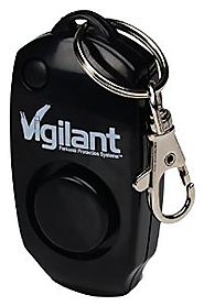 Vigilant 130 dB Personal Alarm with Backup Whistle, Hidden OFF Button and Bag / Purse Clip (PPS-23K)