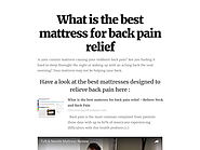 What is the best mattress for back pain relief on Flipboard