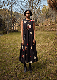 Buy Multicolor Cotton Mul Maxi Dress - Abstract Bouquet Dress by Kharakapas // Only Ethikal - Sustainable Brand.