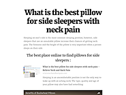 What is the best pillow for side sleepers with neck pain