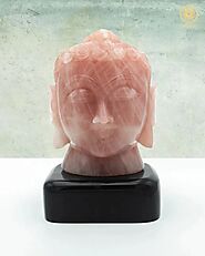 Rose Quartz Buddha Head Statue