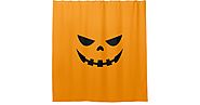 Halloween Pumpkin Face Silhouette Shower Curtain