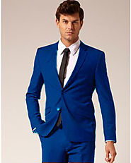 Wear Bright Blue Suit For A Glittery Impression