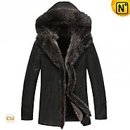CWMALLS® Boise Hooded Fur Sheepskin Coat CW851337