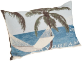 Tapestry Palm Hammock Beach/Nautical Throw Pillow