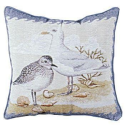 "Shore Birds" Beach Decorative Accent Throw Pillow 17" x 17"