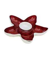 India Gifts Portal Dip Platter Star (Red)