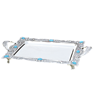 Buy Gifts Online India Tray Rectangle with Turquoise-Stones