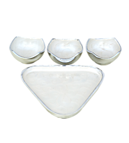 Buy Gifts Online India Plain Triangle Tray with 3 Bowls (White)