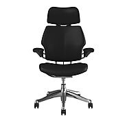 Humanscale Freedom Headrest Polished Aluminium – Ticino Leather Chair