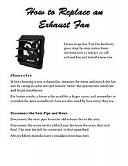 How to Replace an Exhaust Fan