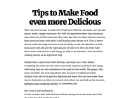Tips to Make Food even more Delicious