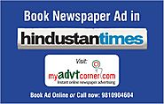 Book Newspaper ad in Hindustantimes