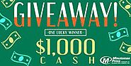 $1,000 Cash Sweepstakes – Enter to Win!