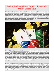 Online Roulette - En av de Mest Spennende Online Casino Spill.pdf