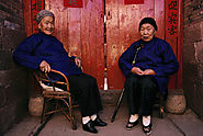 Chinese women who have had their feet bound from a very young age.