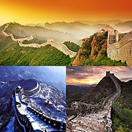 A collage of The Great Wall of China in winter and summer!