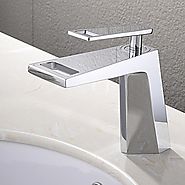 Contemporary One Hole Single Handle Chrome Finish Brass Bathroom Sink Faucet