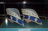 Shoes that the foot was put in during the process of foot-binding