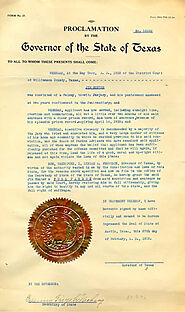 Pardon Proclamation signed by Miriam Amanda "Ma" Ferguson