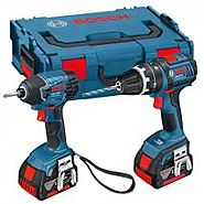 BOSCH 0615990FN4 18 V PROFESSIONAL CORDLESS TWIN KIT (INCLUDES 2 X 4.0 AH LITHIUM ION COOLPACK BATTERIES) 220 VOLTS 5...