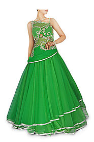 Green colour Indo Western Gown