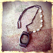 Upcycled Vintage Watch Case Necklace - Steampunk, Repurposed, Watch Chain, Vintage Photo, Mixed Media Jewelry, One of...