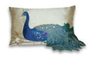 Thro by Marlo Lorenz 4183 Fancy Peacock 12 by 20-Inch Pillow, Multi