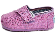 Tiny Toms Purple Glitter Classic Slip On for Babies