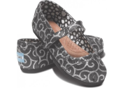 Toms Tiny Mary Jane Infants Shoes (Black Swirl Pattern)