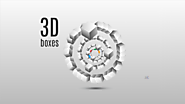 3D boxes Prezi template shape of a circle