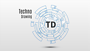 Prezi template Techno drawing for technology concept