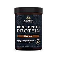 Ancient Nutrition Protein Powder Made from Real Bone Broth, Chocolate, 20g Protein Per Serving, 20 Serving Tub, Glute...