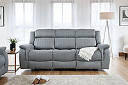 Recliner Sofa Grey – Linden, 3-Seater