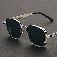 Vintage Steampunk Square Metal Frame Fashion Glasses,