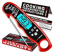 Alpha Grillers Meat Thermometer Digital - Instant Read Food Thermometer for Cooking Grilling Air Fryer Griddle Probe ...