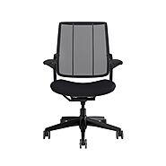 Buy Humanscale Diffrient Smart Chair | Black Frame, Black Fabric Seat, Mesh Back
