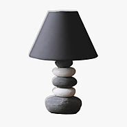 Handcrafted Ceramic Stone Table Lamp | Artisan Modern Lighting for Home & Office – HIOOZ