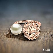 Sphere Filigree Ring - Set in 18 Kt Rose Gold (4.64 gms) and pearl Certified by SGL