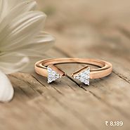 Arrow Midi Ring - Set in 18 Kt Rose Gold (1.84 gms) with Diamonds (0.03 Ct, IJ-SI) Certified by SGL